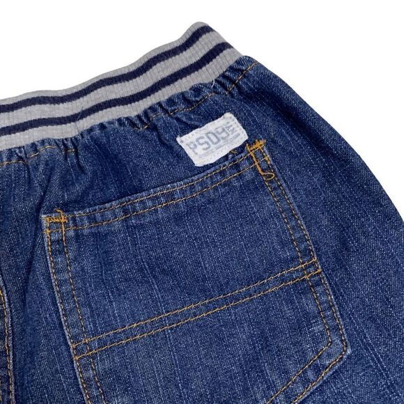 P.S. Girl's Size 12 Blue denim jogger Knit waist pull on 9" jean shorts - Picture 9 of 13